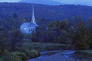 Scenic church at twilight