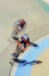 Cyclists on a race track