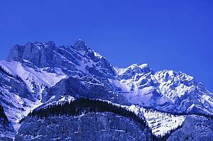 Snow-capped mountain range