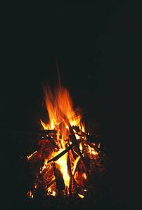 Nighttime bonfire