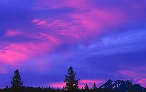 Sunset with Mount Banner, California