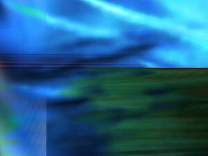 Blue and Green computer generated graphic