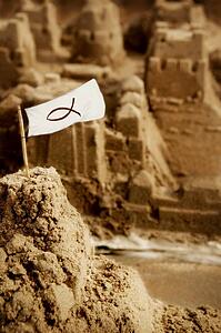 Sandcastle with flag