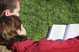 A couple reading together