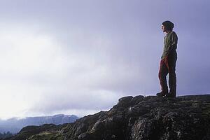 Hiker looking out at the horizon