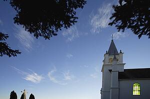 Side view of church