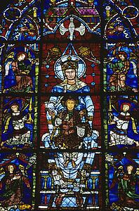 Stained glass window in Chartres Cathedral