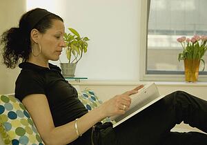 Woman reading a book