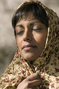 Woman with traditional headscarf