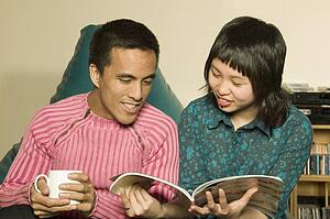 Couple reading together