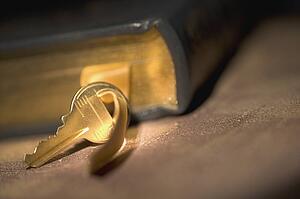 Key with a book