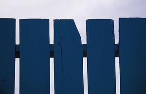 Blue fence boards