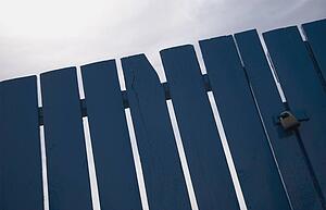 Blue wooden fence
