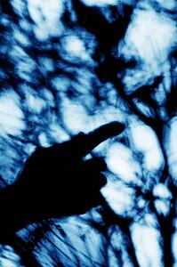 Abstract blue silhouette background