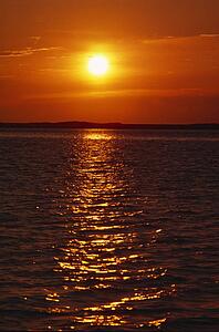 Sunrise, ocean reflection, Sinepuxent Bay