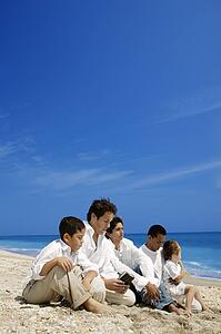Group beach worship