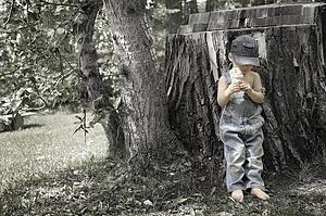 Little boy with ice cream cone