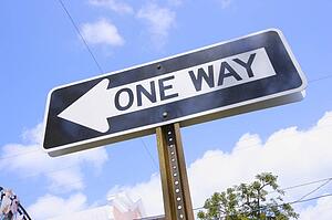One way street sign