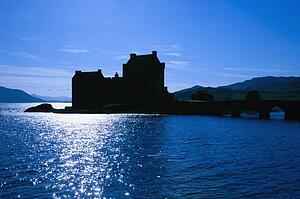 Silhouetted castle