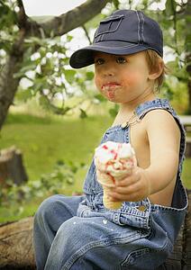 Boy with ice cream cone