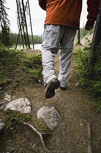 Hiking a trail