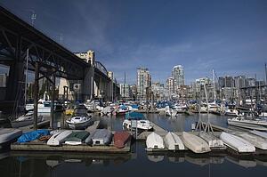 Harbour with cityscape in background
