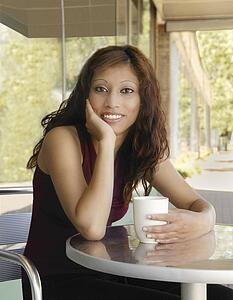 Woman having a coffee
