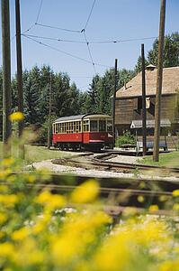 Old-fashioned streetcar