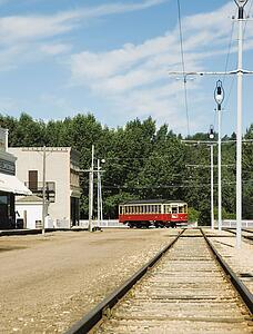 Old-fashioned streetcar