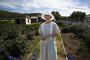 Woman in garden