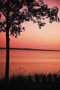 Sunset over lake