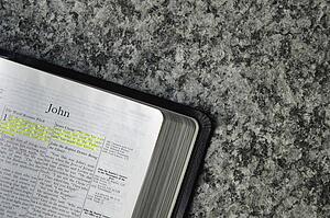 Bible open to the book of John