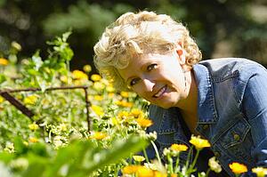 Woman working in garden