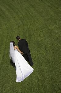 Couple on wedding day 