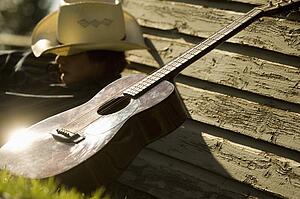 Cowboy and his guitar
