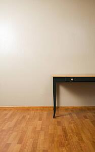 Table on hardwood floor