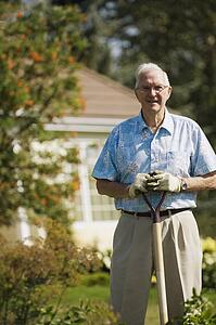 Portrait of an elderly gardener