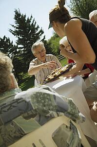 People having dessert
