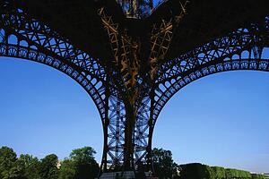 Underside leg of Eiffel Tower