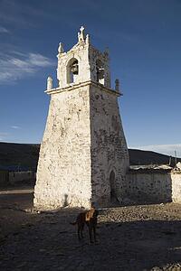 Bell tower in Guallatire, South America