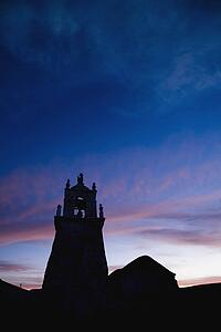 Silhouette of a bell tower