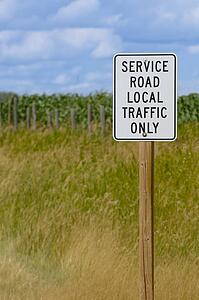 Service road local traffic only sign