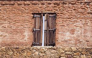 Window in a brick building