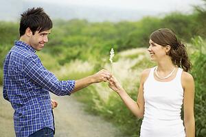 Couple being affectionate
