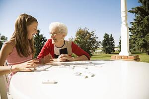 Grandmother and granddaughter