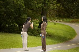 Women on a pathway