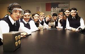 Students in a science lab