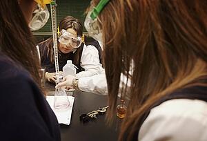 Students working in a science lab