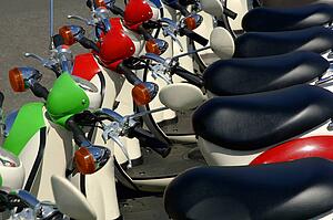 Scooters in a row