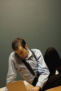 Man working on a laptop